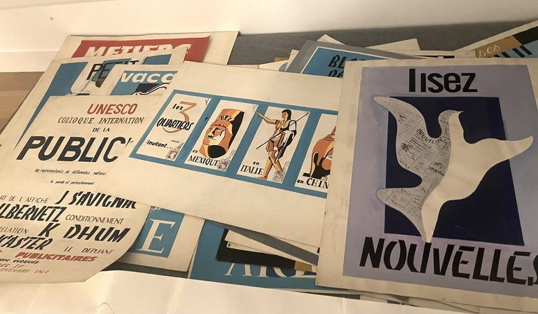 Affiches originales, peinture sur papier et calligraphie manuelle