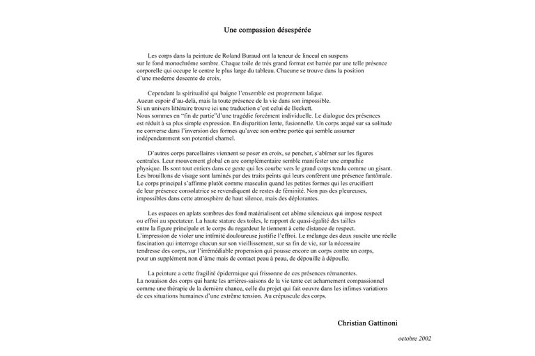 Christian Gattinoni, « Une compassion désespérée »